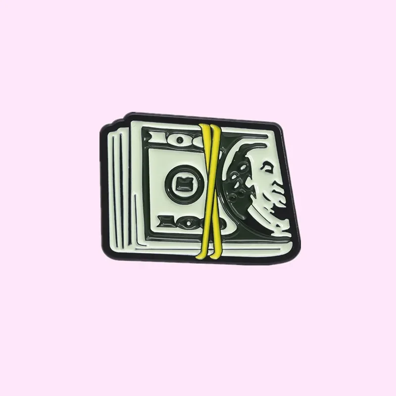 Креативные валютные деньги банкноты эмалированные булавки богатые броши