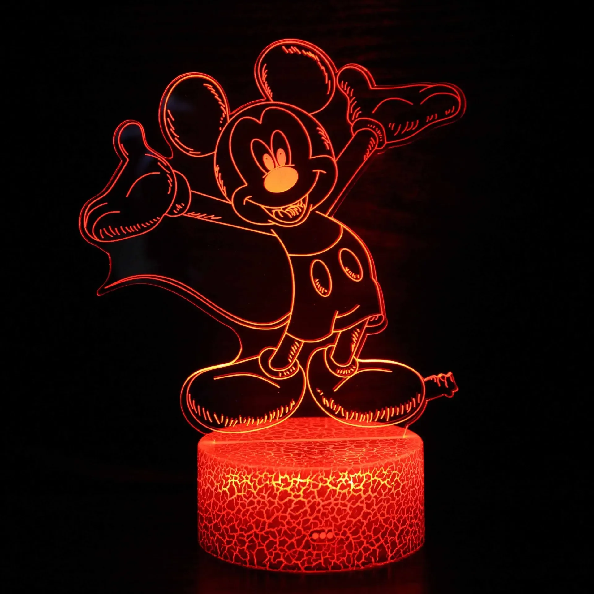

3D лампа Диснея Микки и Минни, 7 цветов, прикроватная лампа для спальни, любовь, ночная лампа для свадьбы, Рождества, дня рождения, детское украшение
