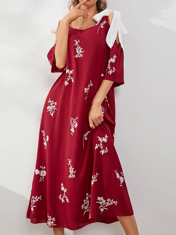 

Women's Dress New French Summer Printing Long Dresses Birthday Dress for Women Korean Fashion Elegant Party Dresses Frenum Robe