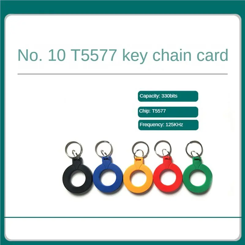Фото A24U 20 шт. T5577 EM4305 Перезаписываемые RFID-метки EM4100 125 кГц, карты-токены, брелоки, смешанные цвета №5