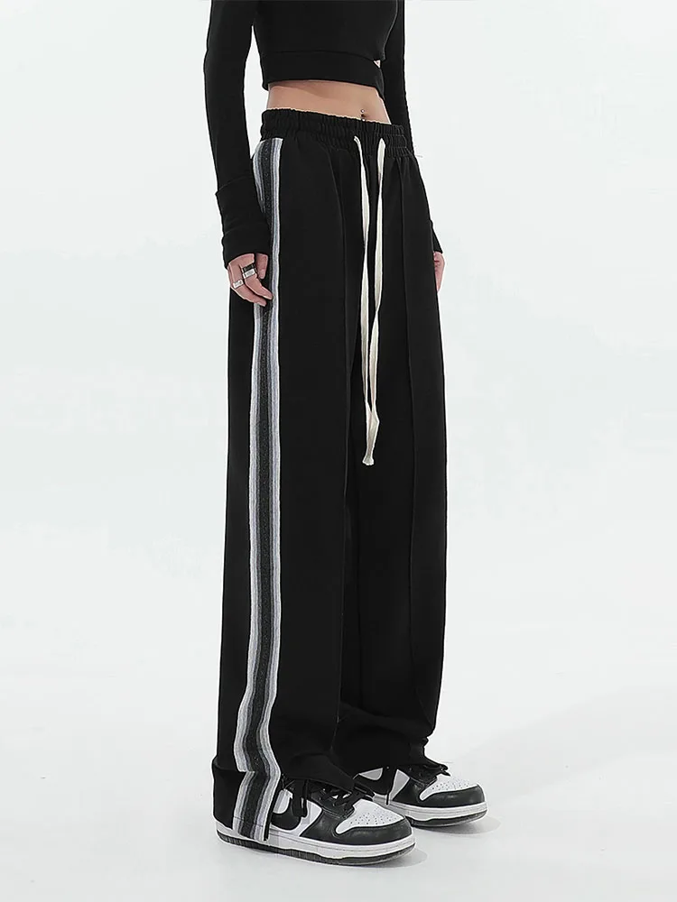 

Autumn New Black Casual Sweatpants Women Korean Style Fashion 2022 Baggy Long Pants Joggers Female All-match High Waist Trousers