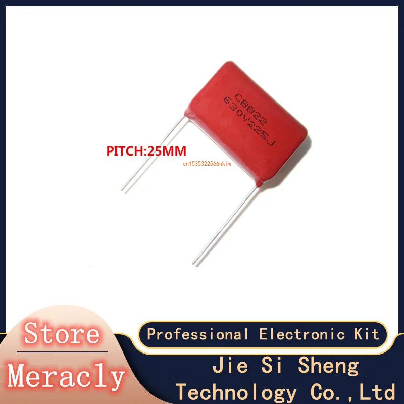 

5pcs 630V 2.2UF 225J Pitch 25mm 4.7UF 475J PITCH 630V 5% DIP CBB Polypropylene film capacitor