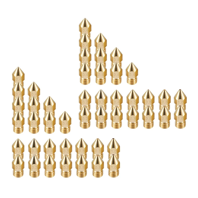

48 Pack 3D Printer Extruder Nozzles Mk8 Nozzle 7 Different Size With Clean Box Compatible With Makerbot Creality Cr-10