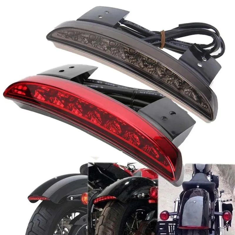 

Bike Motorcycle Lights Rear Fender Edge Red LED Brake Tail light Motocycle For Harley Touring Sportster XL 883 1200 Cafe Racer