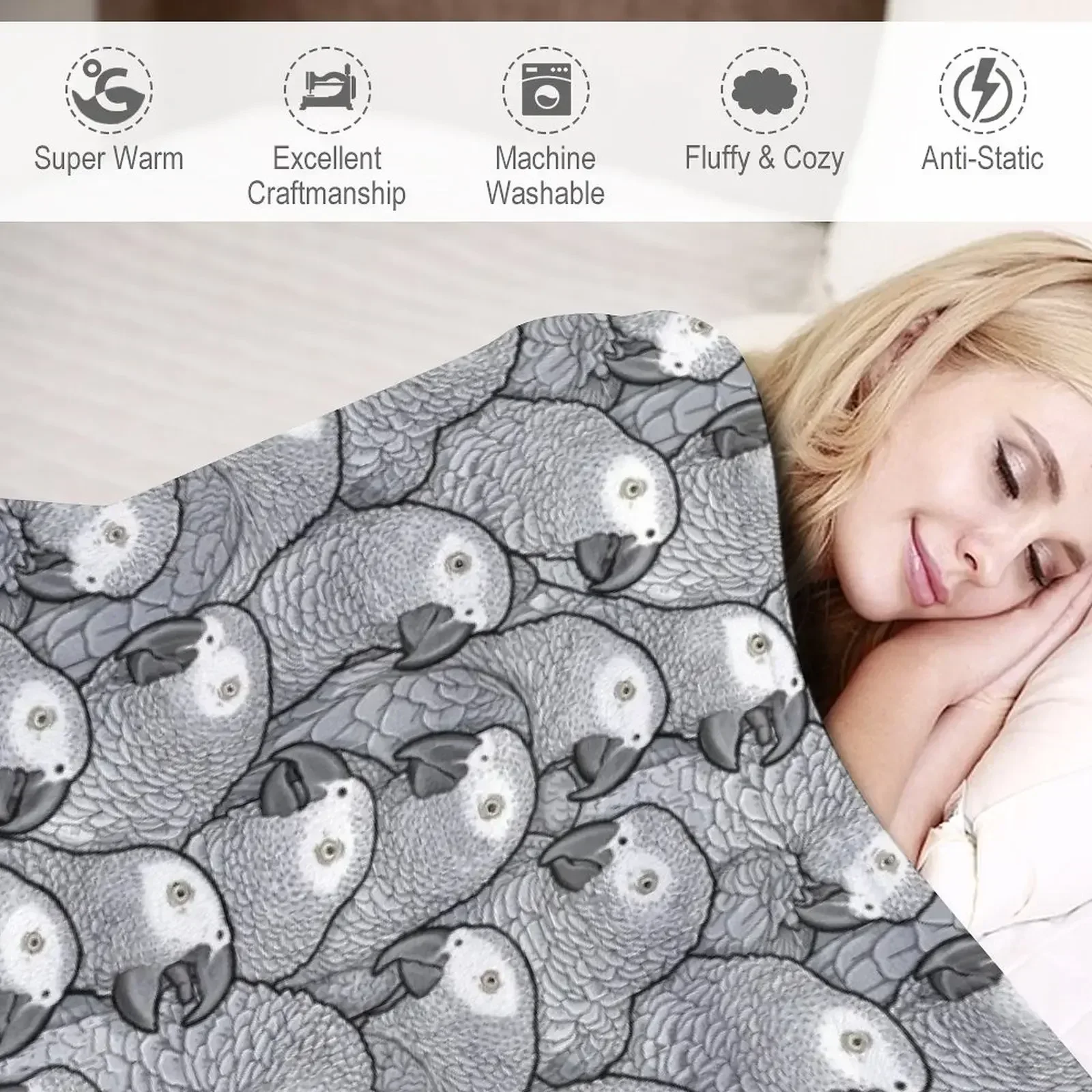 Африканские серые попугаи плед одеяло очень большие пледы фланелевые тканевые