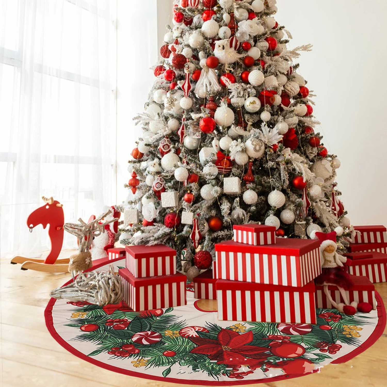 Креативная круглая юбка для рождественской елки декор вечеринки Рождественская