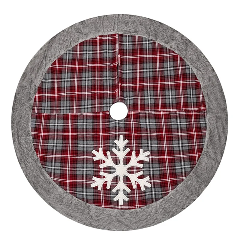 

Christmas Red And Black Buffalo Check Tree Skirt Decorations Christmas Tree Snowflake Tree Bottom Apron Venue Decor