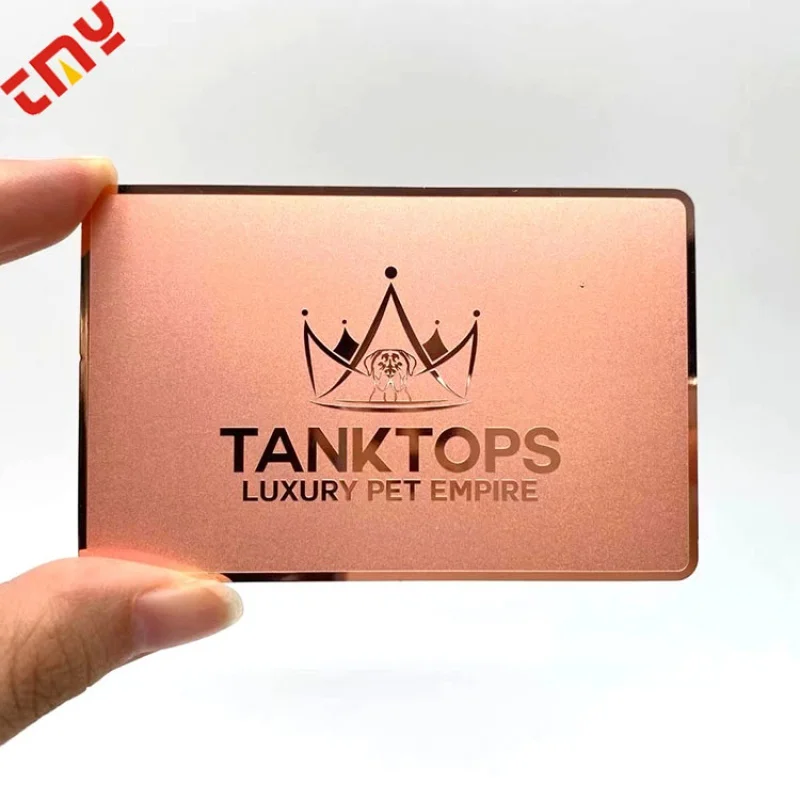 

High Quality Cheapest Price Custom Metal Business Card,Custom Metal Rose Gold Mirror Business Cards Printing With Own Design