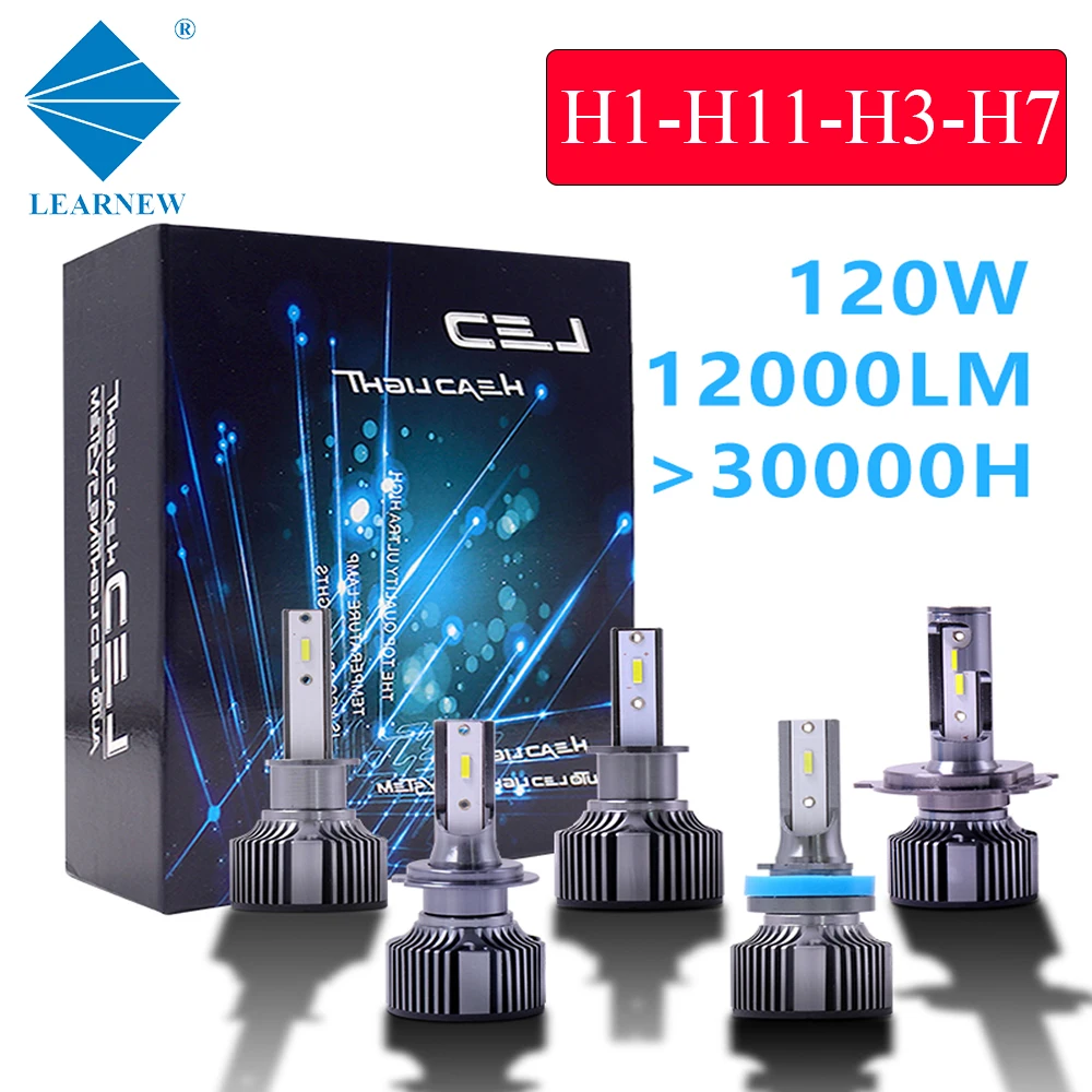 

H1 фонарь, 120 лм, COB-чип, лампа головного света для автомобиля H1, H3, H4, H7, H11, 6000 Вт, 6500K-K, фара ближнего и дальнего света для автомобиля