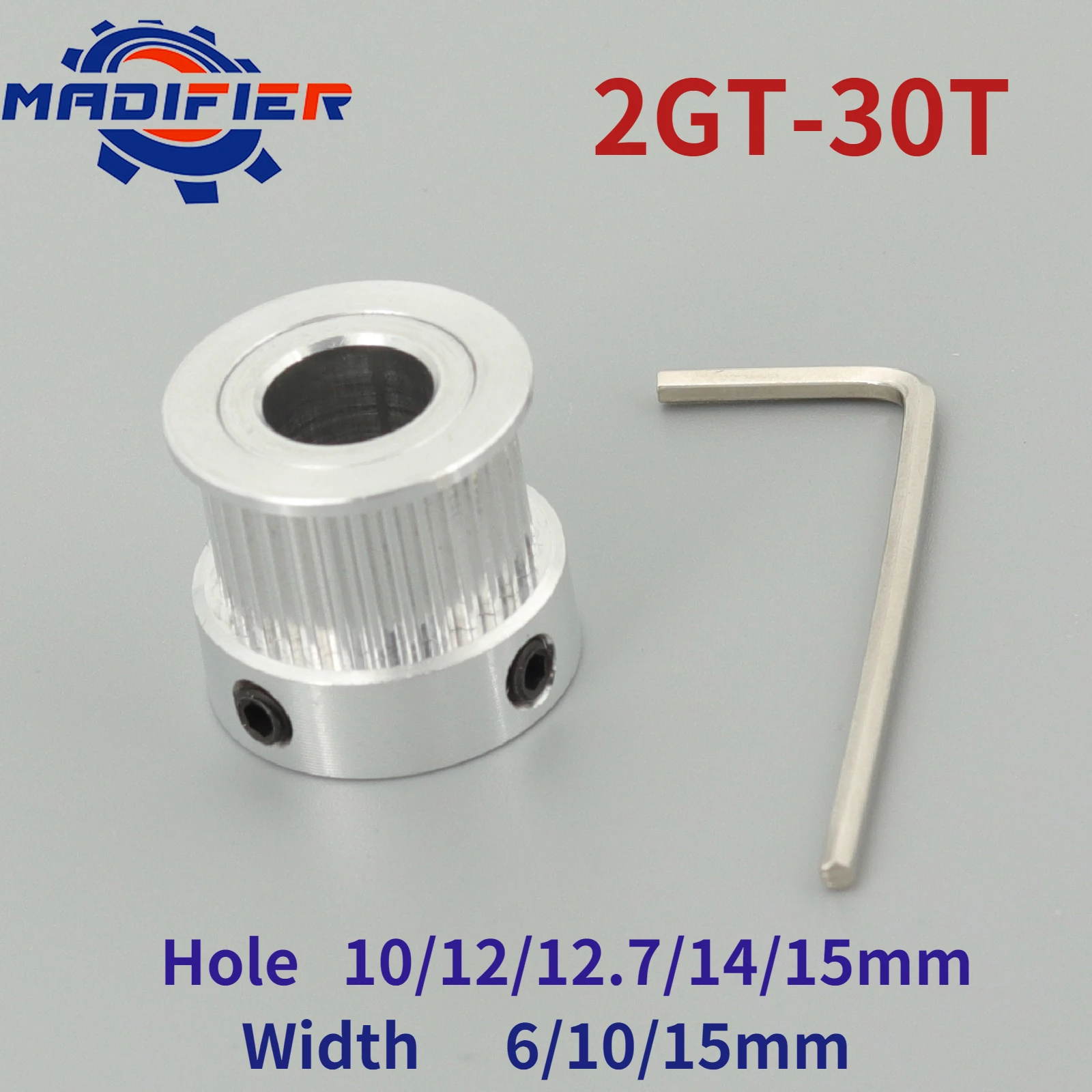 

GKTOOLS 3D Printer Parts GT2 Timing Pulley 2GT 30 Teeth Bore 10/12/12.7/14/15mm Synchronous Wheels for Width 6/10/15mm Belt