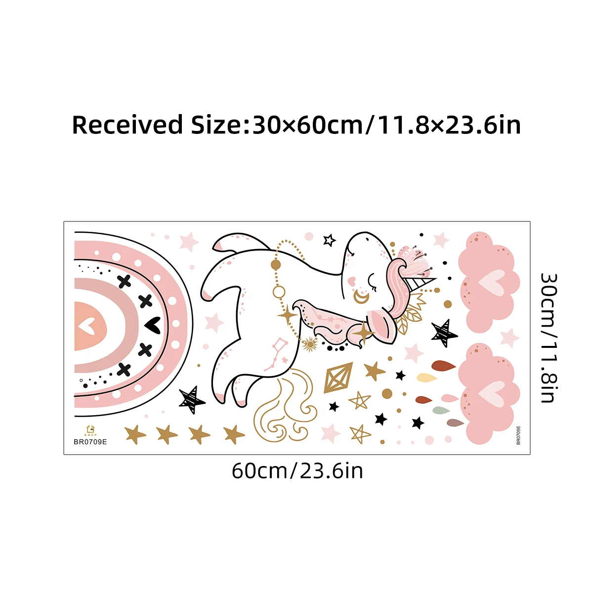 1 шт. бохо облако Радуга мультяшный узор единорога наклейки на стену для детской