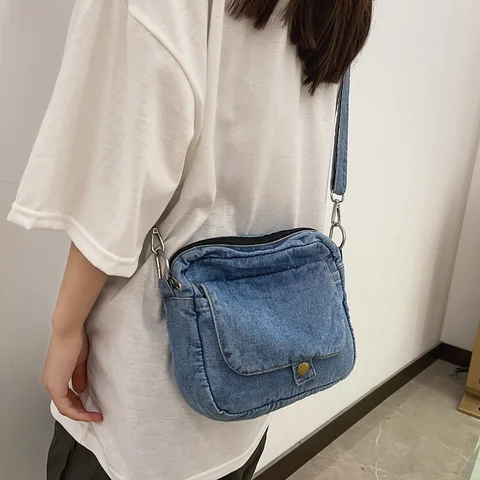 Повседневная джинсовая женская сумка 2023, трендовые летние сумки через плечо для студентов, кошельки для телефона и сумочки, джинсовая сумка-мессенджер