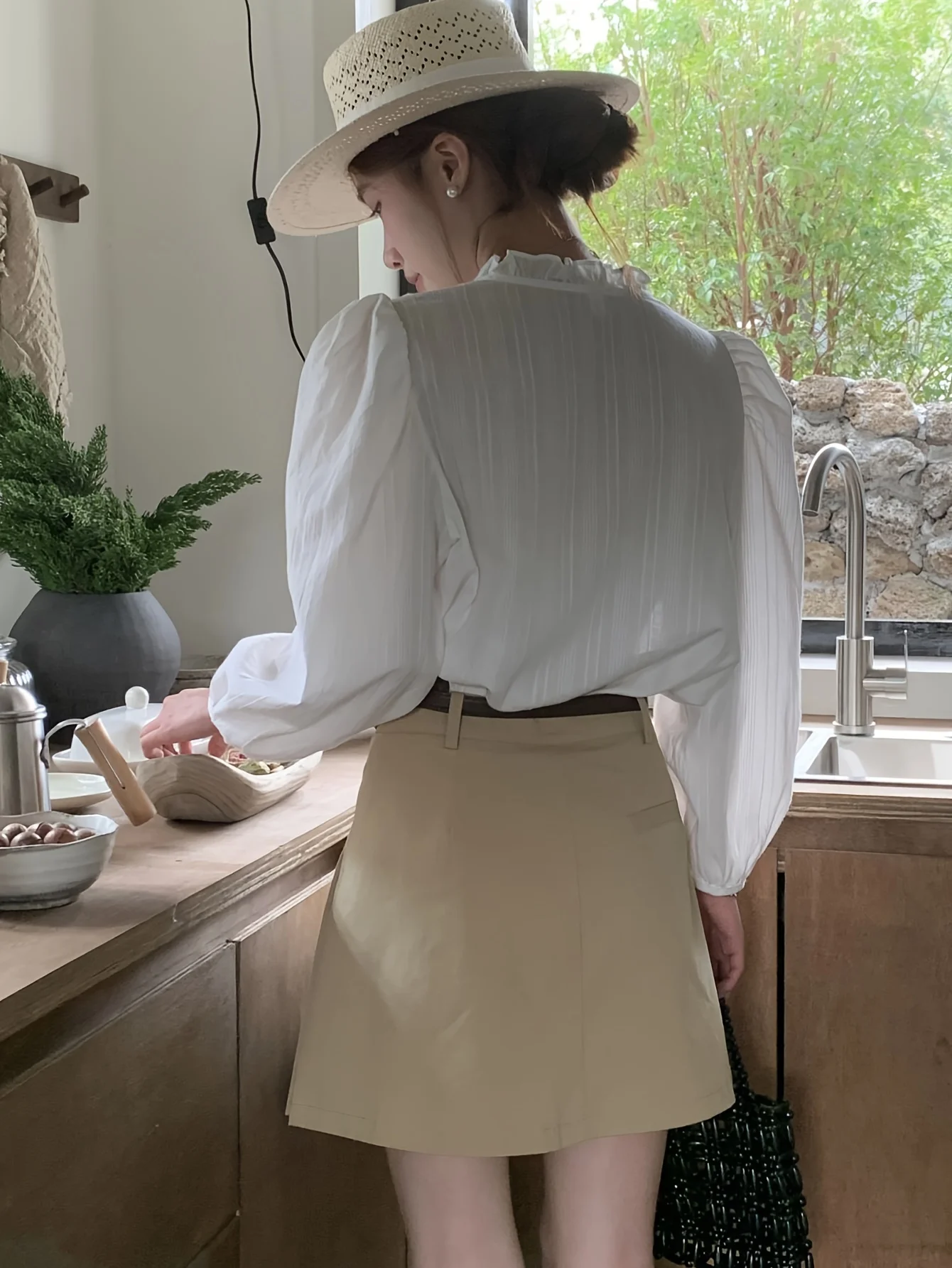 Рубашка с длинным рукавом свободного покроя