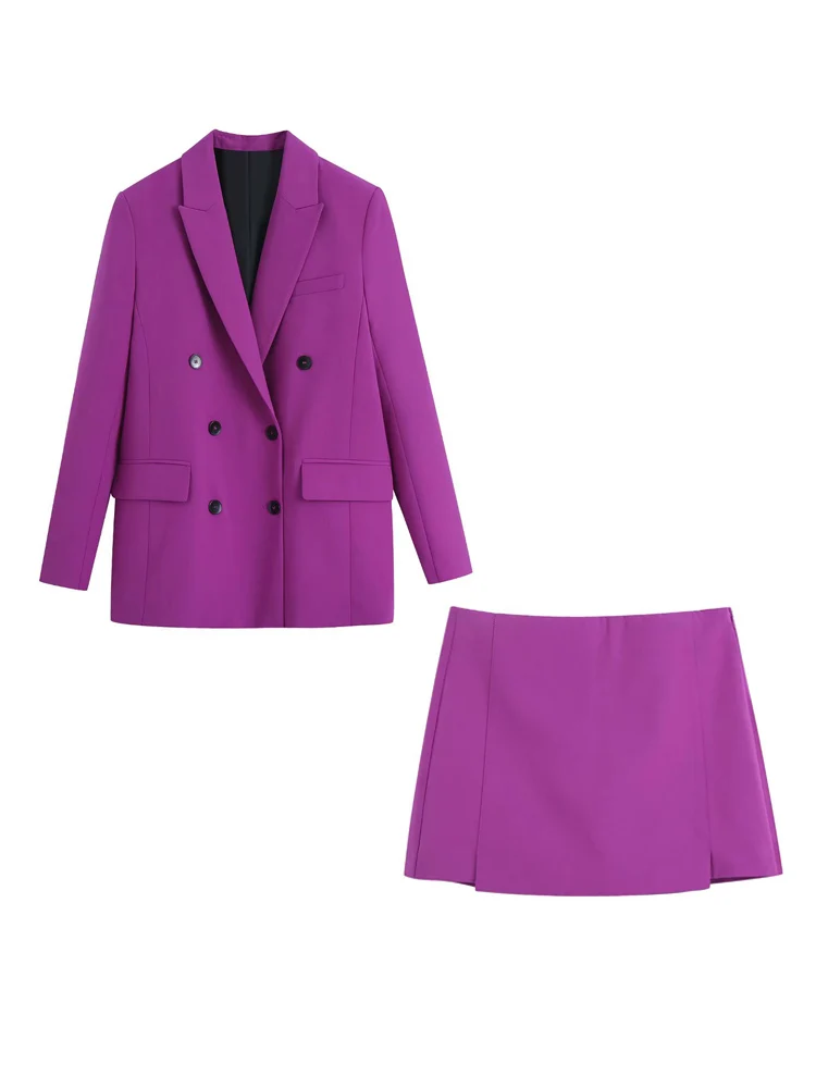 

2022 Summer Women Casual Skirt Suits 2 piece Sets Solid Blazers Coats and Mini Skirts Female Elegant OL Suit Clothing