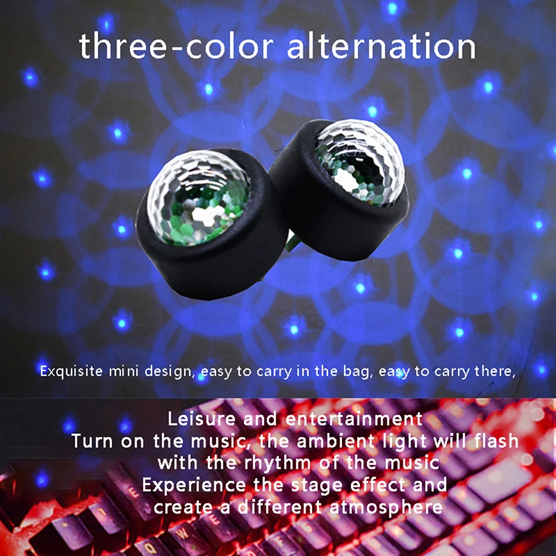 

Mini USB LED Car Light Auto Interior Atmosphere Light Decorative Lamp Music Sound Led DJ Party Ambient Light Auto Colorful Light