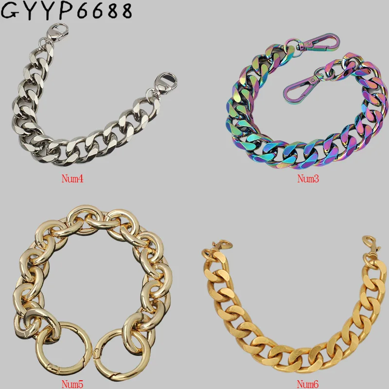 

1-5PCS 25-24-22mm Thick Aluminum Metal Chains Light Weight Bags Strap Keychain Handbags Purse Shoulder Wallet Chain Accessories