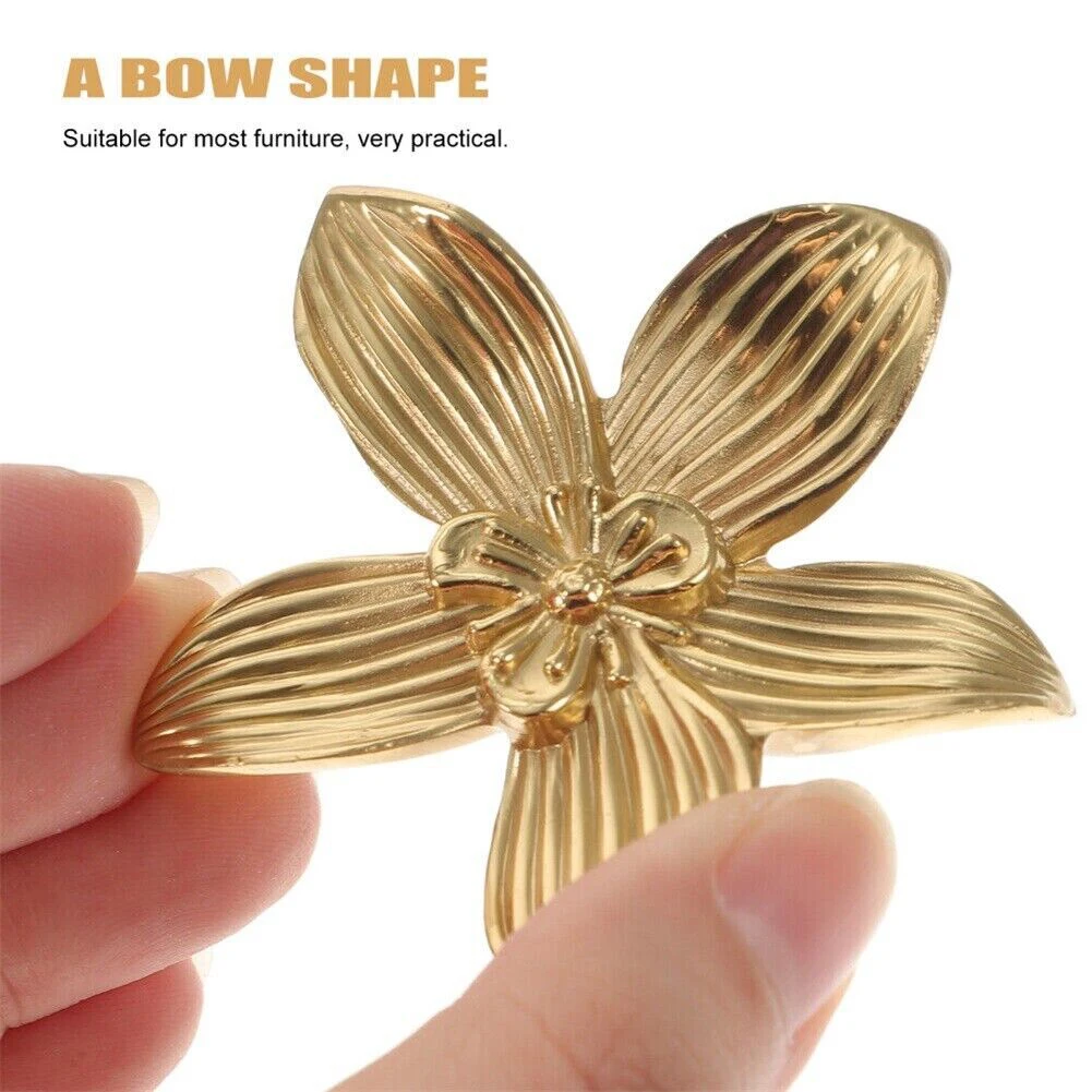 1 шт. твердая латунная ручка для ящика в форме цветка золотые ручки дверей шкафа с