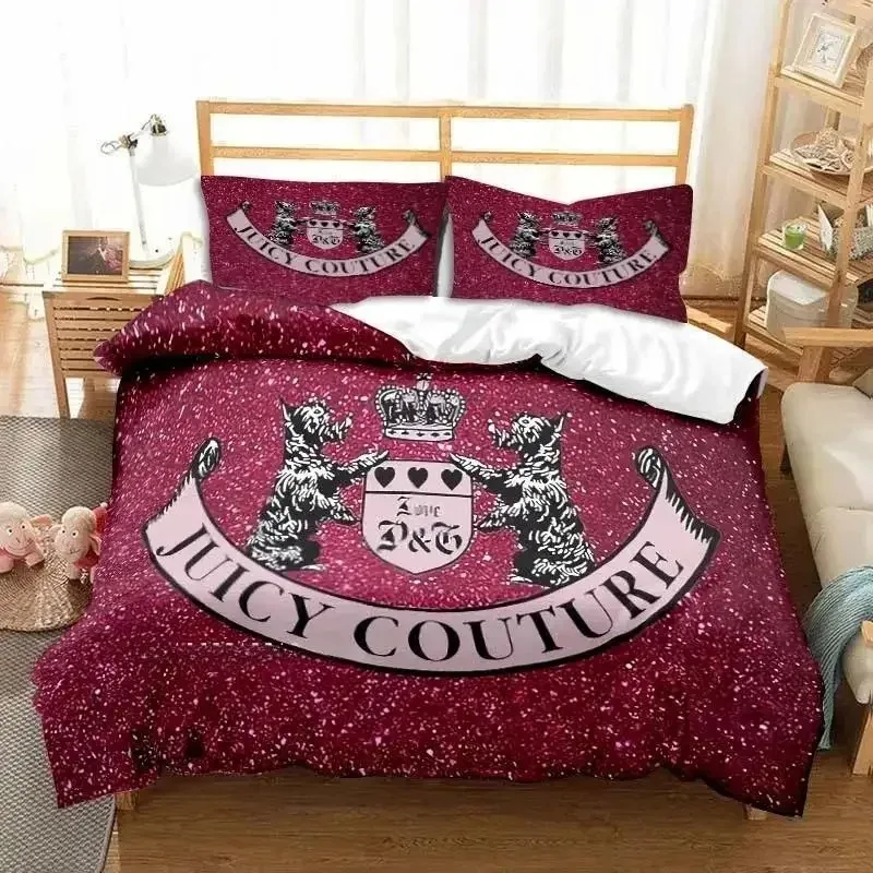 3D Print Juicy Couture Crown Bedding Set Boys Girls Twin Queen King Size Duvet Cover Pillowcase Bed boys Adult Bedroom