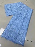 sky blue 3d lace fabric 2022 latest sequin lace fabric french tulle african lace fabric nigerian lace fabric for party