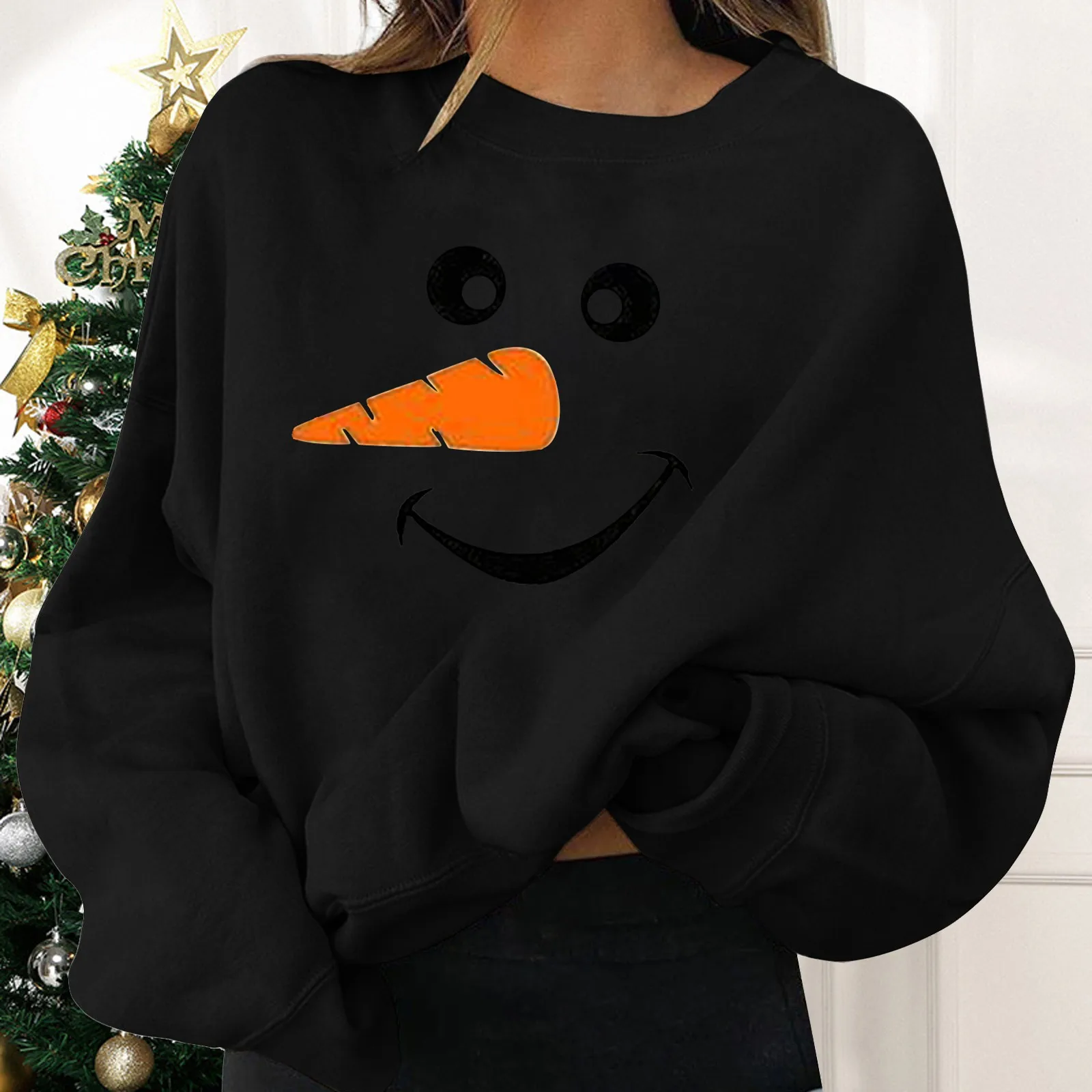 

Comfy Sleeve Holiday Hiliarious Long Pullovers Funny Women's Christmas Print Top Funny Ugly Women's Hoodies & Sweatshirts