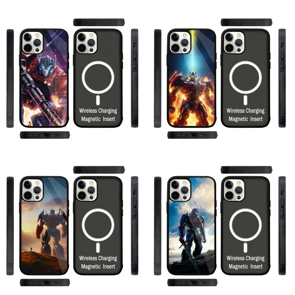 Чехол для телефона T-Transformerss Optimus Prime с сильным магнитом IPhone 15 14 13 Pro Max Plus 12 мини