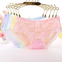 12color lace mesh women panties mid waist underwears sexy transparent solid girl underpants female lingerie ladies briefs