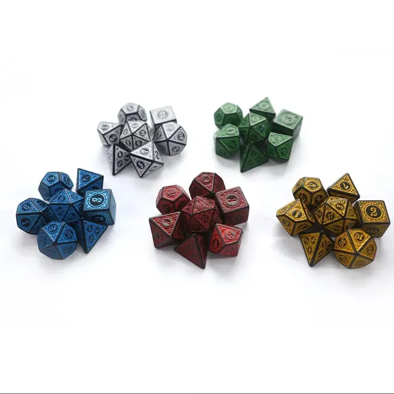Игровые кости с 7 резьбовыми узорами, 7 предметов, игровой подарок ...
