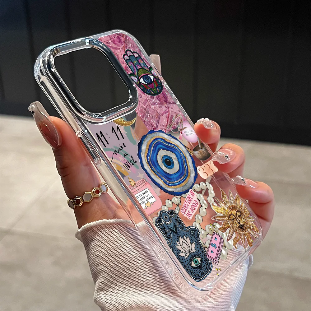 Модный коллаж Y2K Design Чехол для телефона для iPhone 17 16e 16 15 14 13 12 11 mini Pro Max X XR XSMAX 8 7 Air Plus Прозрачный мягкий чехол (art.: 3920d44d3eefa) - 3920d44d3eefa