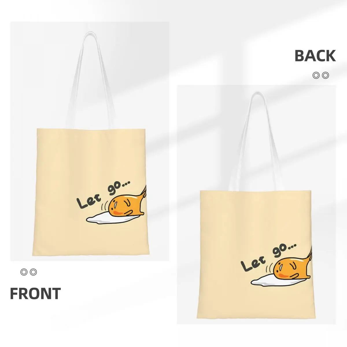 Холщовая большая сумка Gudetama с палочками для еды эстетичная модная большой