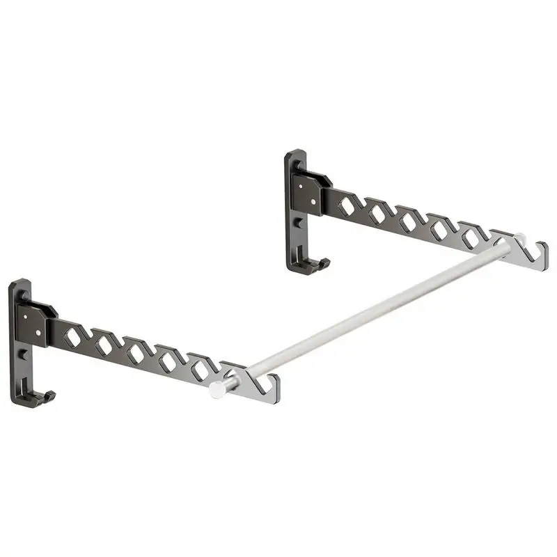 

Wall Mount Clothes Rack Foldable Clothes Hanger Rack Wall Mounted Punch Free Rustproof Aluminum Alloy Coat Hook With Strong Load