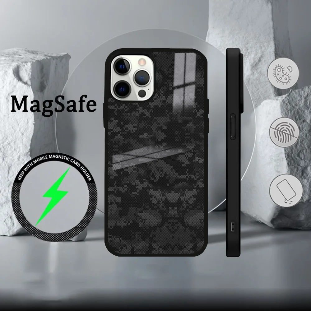 Чехол для телефона Magsafe Gloss из углеродного и кованого волокна iPhone 16 15 14 13 12 11 Pro Max Plus