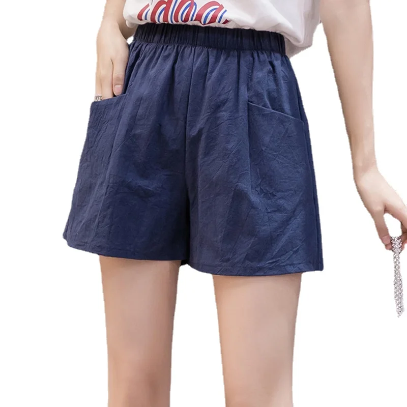 

New Summer Cotton And Linen Casual Home Shorts Yellow Green Shorts For Woman Casual Shorts Wholesale