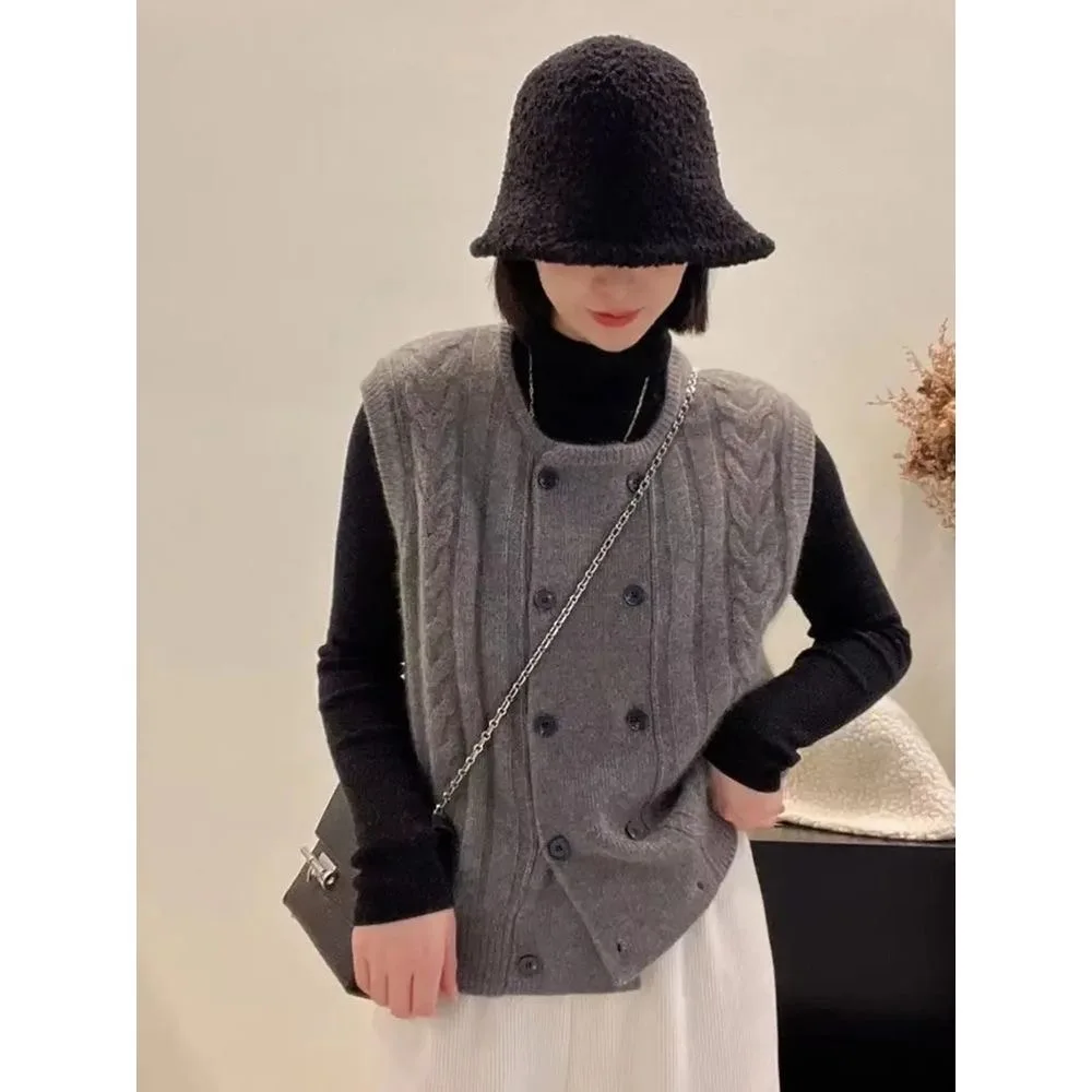 Новые европейские товары осенне-зимний модный дизайн двубортный однотонный