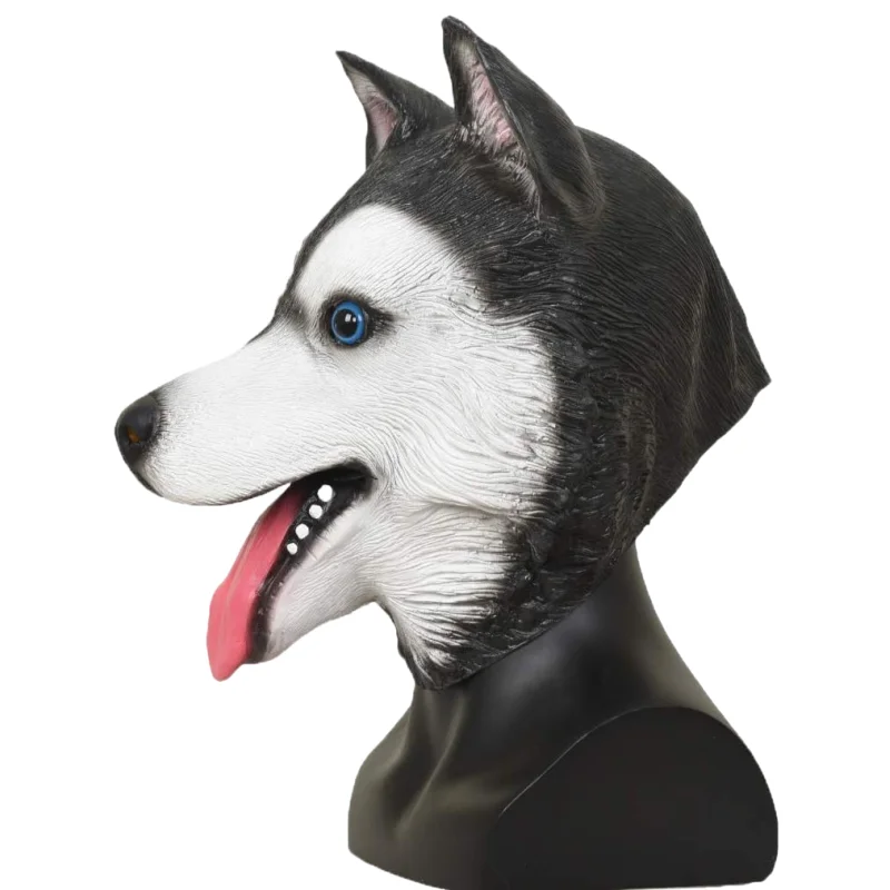 Маска с головой мультяшного Хаски животного для Хэллоуина головной убор собаки