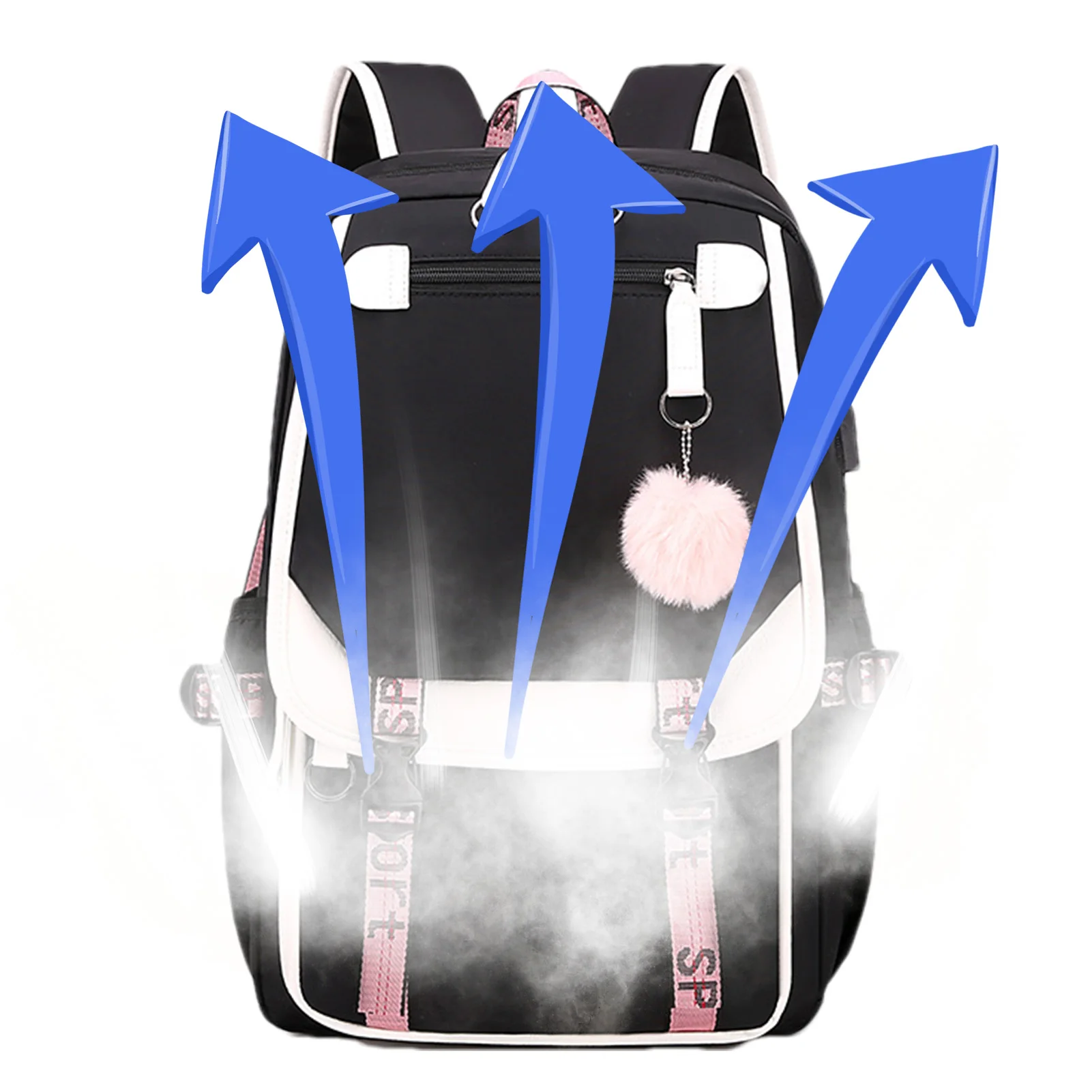 

Teenage GirlsBackpack Women's High School Backpack With USB Port For School Supplies Water Resistant Travel Daypack 27L Cute