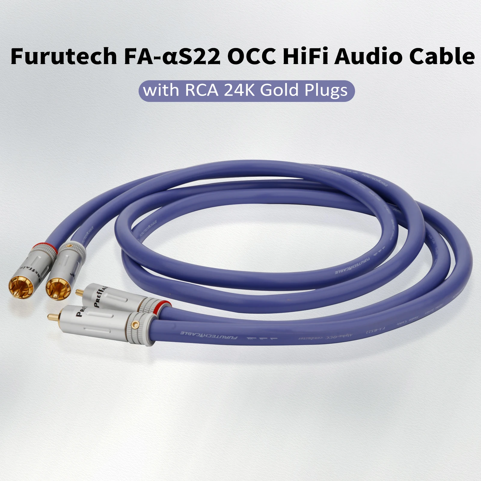 Кабель Furutech FA-aS22 OCC HiFi аудиосигнал RCA с позолоченной вилкой для усилителя мощности