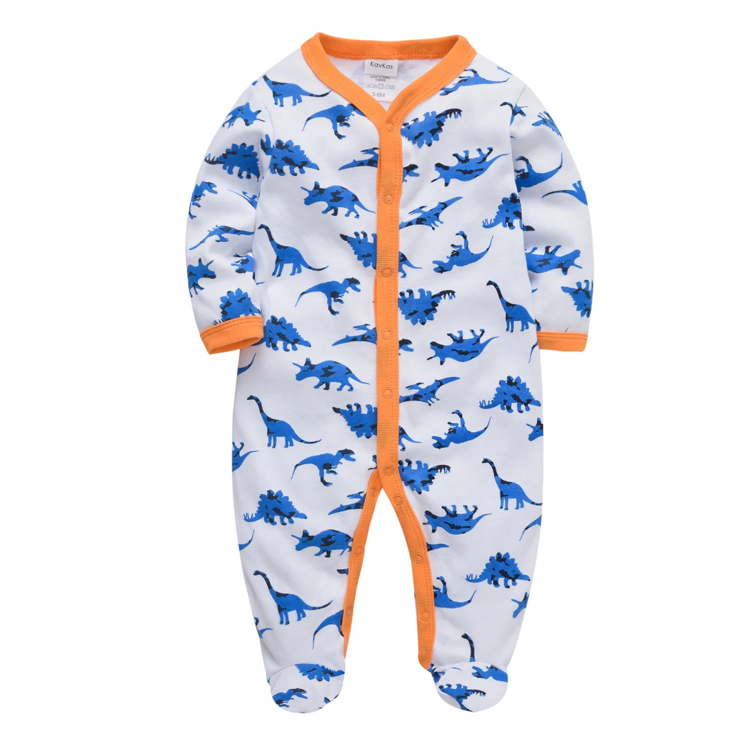 

KAVKAS Baby Boy Romper Newborn Sleepsuit Dinosaur Baby Rompers Infant Clothes Long Sleeve Newborn Jumpsuits Pajamas Outfit