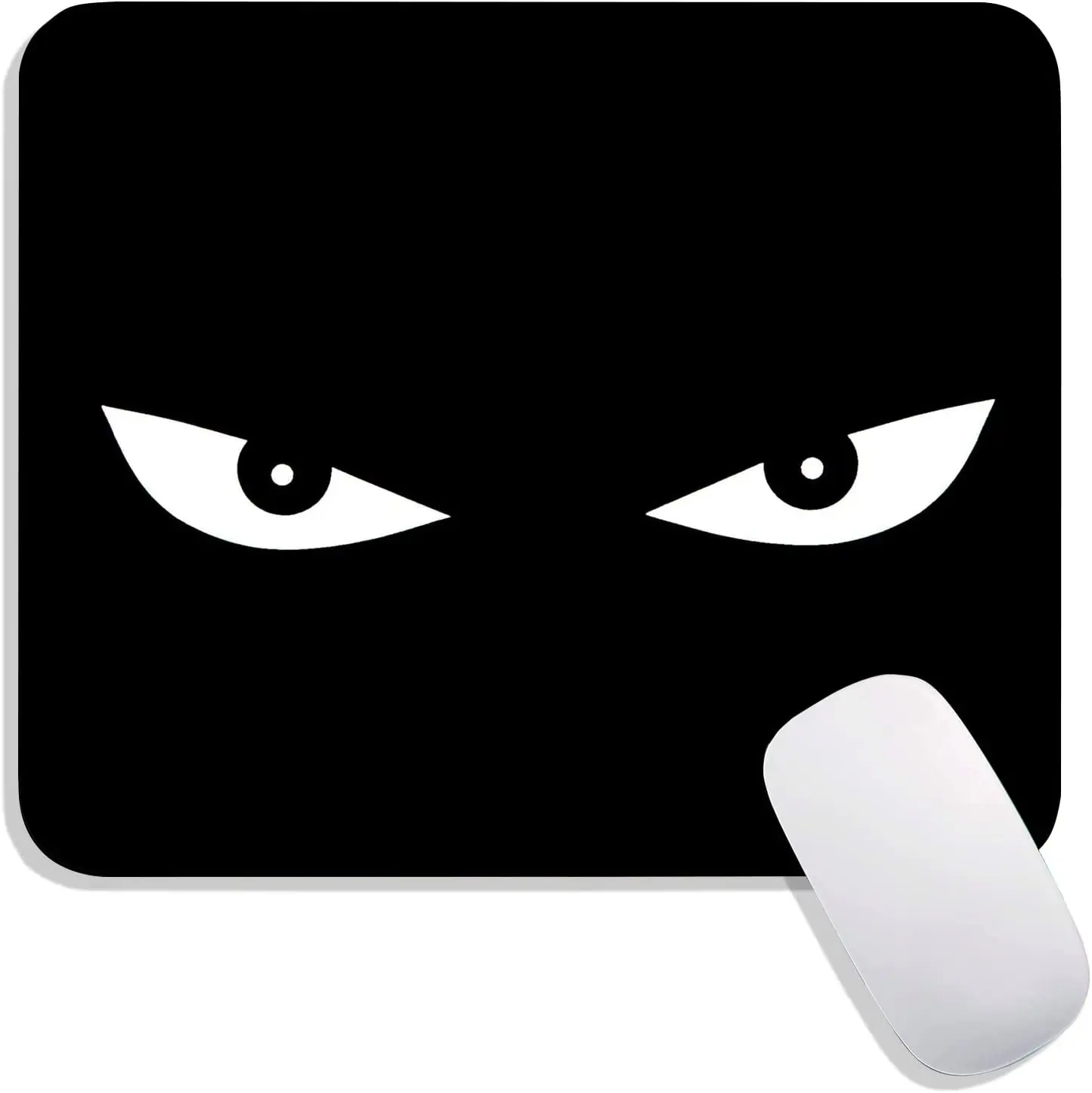 

Black Face Eyes Mouse Pad Personalized Premium-Textured Mousepads Design Non-Slip Rubber Base Computer Mouse Pads 9.7x7.9 In
