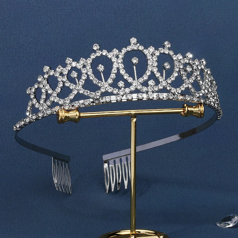 Женская Серебряная Свадебная Повязка Для Волос С Искусственными Кристаллами