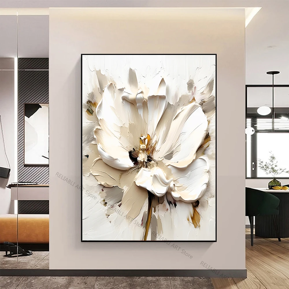 

Абстрактная картина "Цветущие белые цветы", RELIABLI ART, печать на холсте