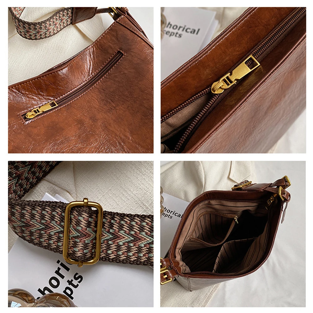 New Vintage Shoulder Bag For Women PU Leather Bucket Luxury Designer Retro Shopping Tote Bag large-capacity Casual Crossbody Bag