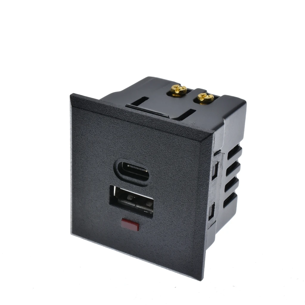 Фото Розетка сетевая с USB + типа C, 5 В, 220 В, со светодиодным индикатором №5