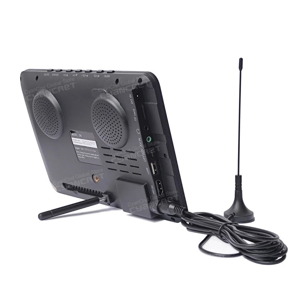 Фото LEADSTAR D8 Портативный телевизор 8-дюймовый DVB-T2 tdt DTT Цифровой и аналоговый Мини-телевизор для небольших автомобилей с поддержкой USB TF MP4 H.265 AC3 №3