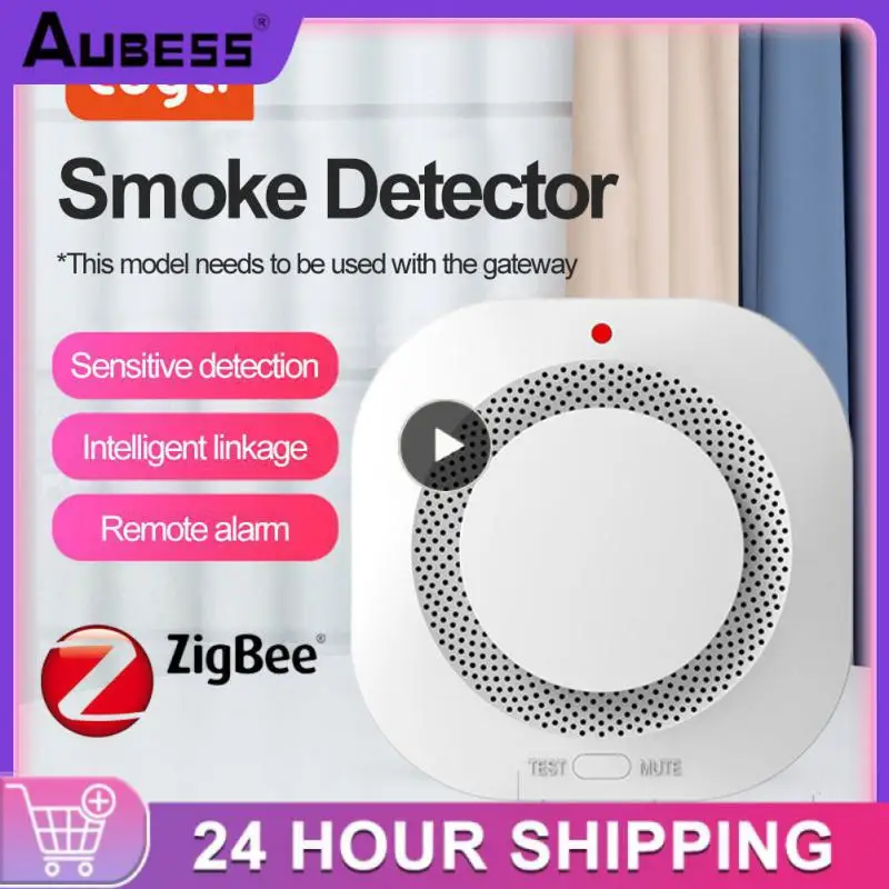 

9v Smoke Sensor Safety Prevention Alarm Sensor App Control Zigbee Smart Fire Alarm Work With Tuya Zigbee Hub Wireless