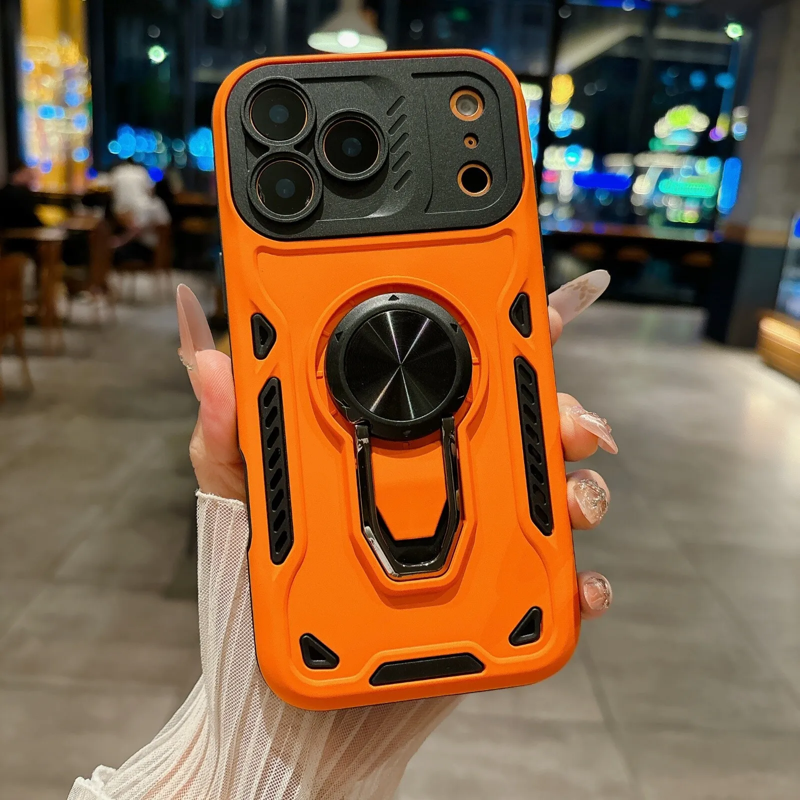 Фото Роскошный чехол-держатель для iPhone 18 Pro Max 17 16 Plus 15 14 13 12 11 с кольцом, ударопрочный, тонкий, со скрытой подставкой №2