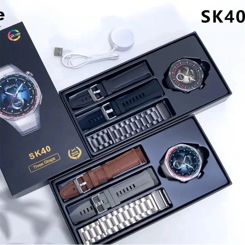 Фото SK40 Смарт-часы с Bluetooth-вызовом 2026, спортивный фитнес-трекер, монитор здоровья, мужские умные часы, 1,53 дюйма, ультра четкий большой экран №3