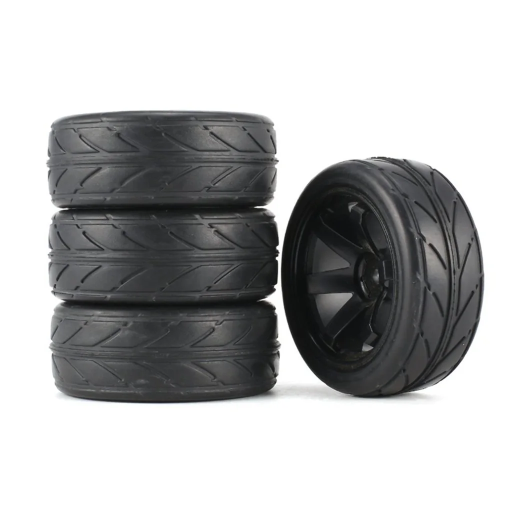 

4pcs 65mm 1/10 RC Racing Car Tires On Road Touring Drift Car Tyre Wheel for Tamiya TT01 TT02 XV01 TA06 PTG-2 HPI WR8 Kyosho HSP