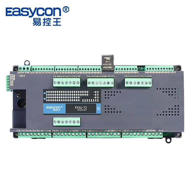 

Easycon FX3U-72MT/MR/MRT-10AD-5DA WIth 40DI 28DO 10AI 5AO Ethernet PLC Programmable Logic Controller plc controller