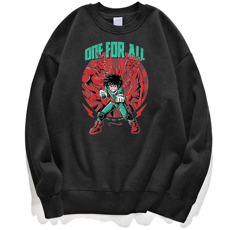 

My Hero Academia Deku One For All Anime Manga Hoodies Sweatshirts Hoodie Sweatshirt Crewneck Winter Autumn Jumper Pullover Hoody