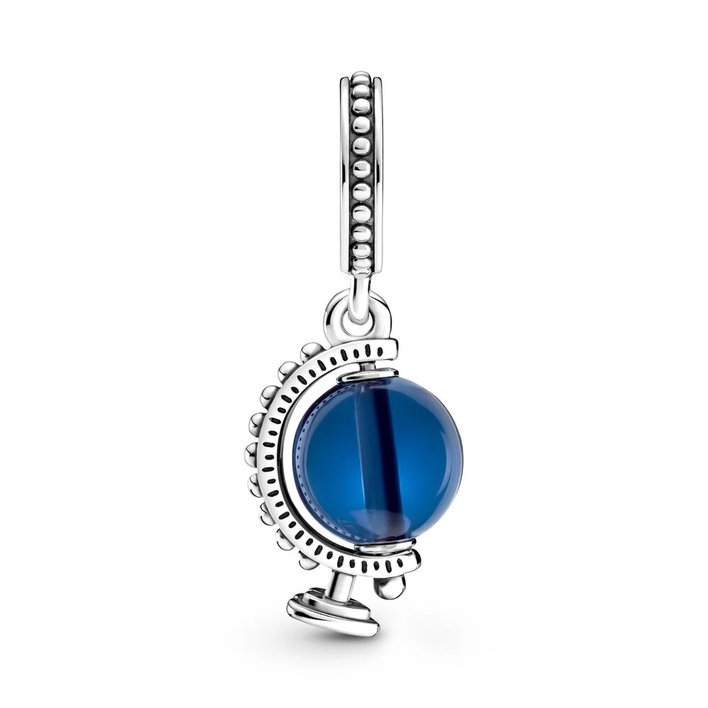 Pandora Classic Blue Spinning Globe Dangle Charm pour femme, Immédiatement Going Collection Charms, Bijoux en argent 925 pour bracelet, DIY